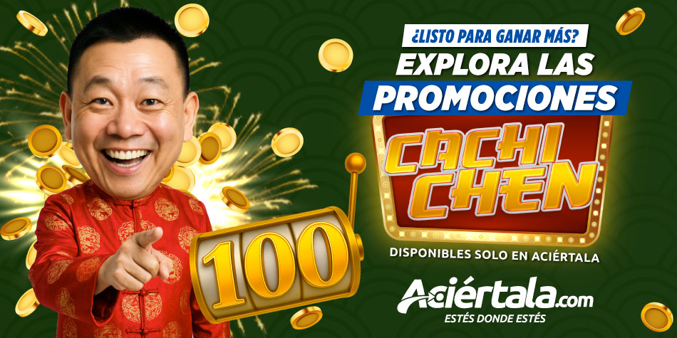 Promociones casino Cachi Chen con 100 giros gratis en tragamonedas de Aciértala Perú