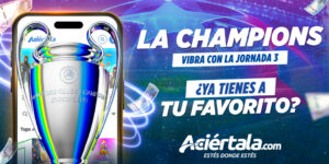 Partidos de la Champions League de la jornada 3 con los mejores mercados y cuotas del país. ¡Registrate ya!