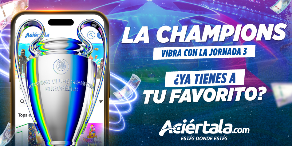 Partidos de la Champions League de la jornada 3 con los mejores mercados y cuotas del país. ¡Registrate ya!